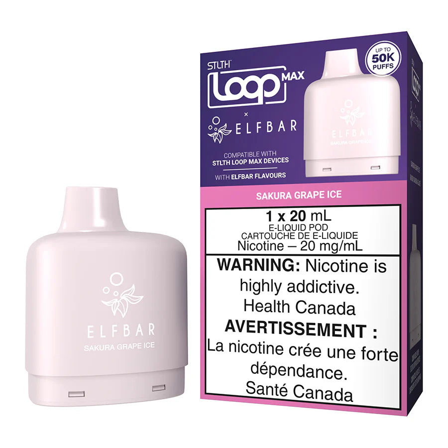 Stlth X Elf Bar Loop Max Pod Sakura Grape Ice 20mg/mL (Provincial)