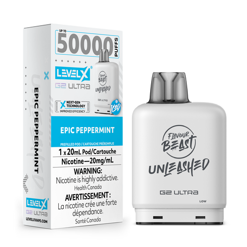 Flavour Beast Unleashed Level X G2 Ultra pod 50k Epic Peppermint Iced 20mg/mL (Provincial)