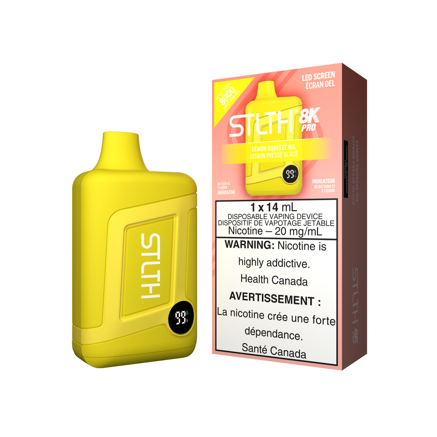 Stlth 8k Pro Lemon Squeeze Ice 20mg/mL disposable (Provincial)