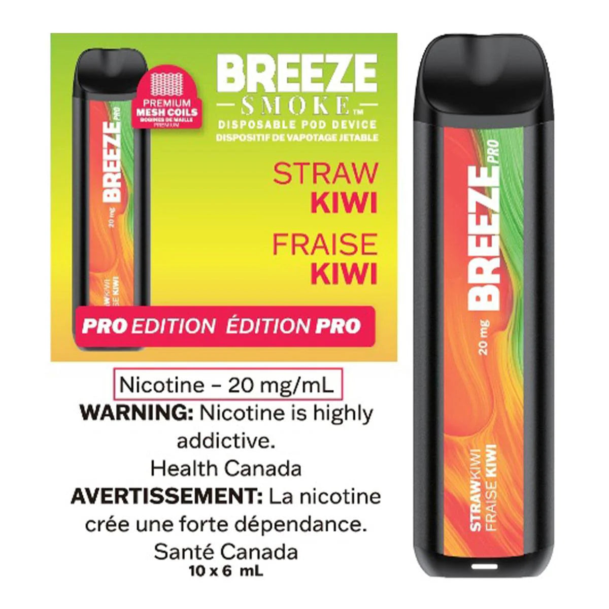 Breeze Pro S50 Straw Kiwi 20mg/mL disposable (Provincial)
