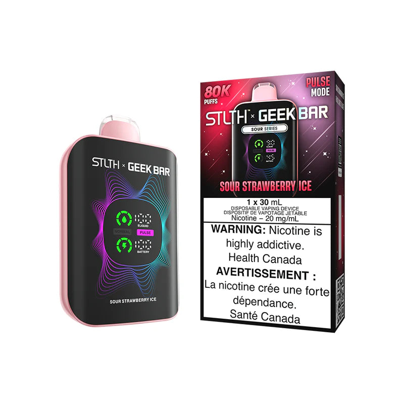 Stlth X Geek Bar 80k Sour Strawberry Ice 20mg/30mL disposable (Provincial)