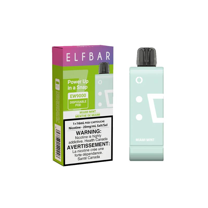 Elf Bar EW9000 Miami Mint 20mg/mL Pods + Power Bank