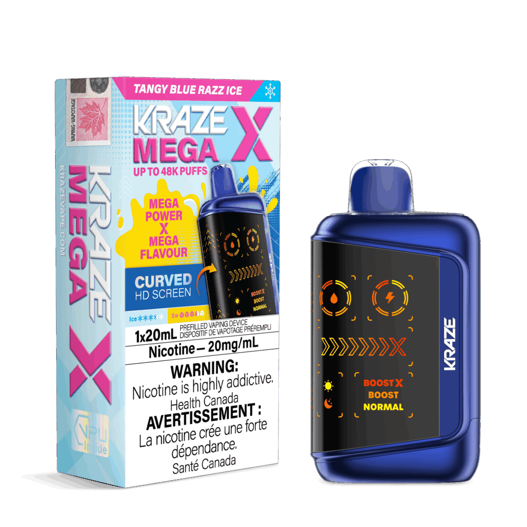 Kraze Mega X 48k Tangy Blue Razz Ice 20mg/mL Disposable (Provincial)