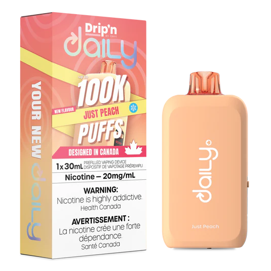 Drip’n Daily 100K Just Peach 20mg /mL Disposable (Provincial)