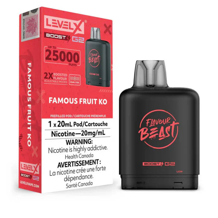 Flavour Beast LevelX Boost G2 pod 25K Famous Fruit Ko 20mg/mL (Provincial)