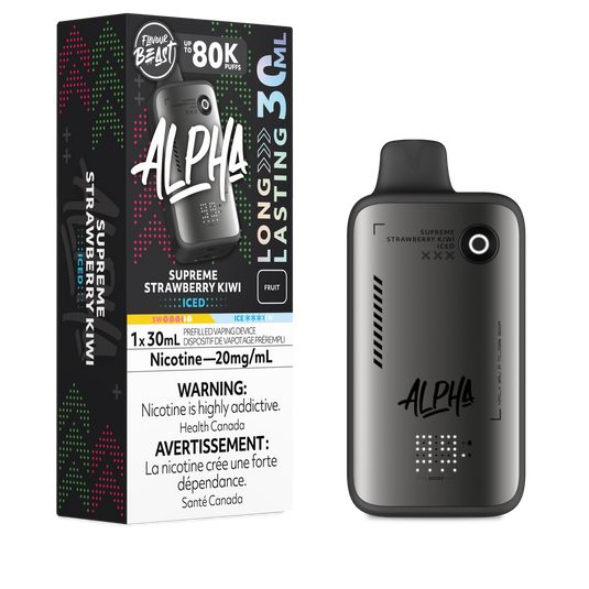 Flavour Beast Alpha 80k Supreme Strawberry Kiwi 20mg/30mL disposable (Provincial)