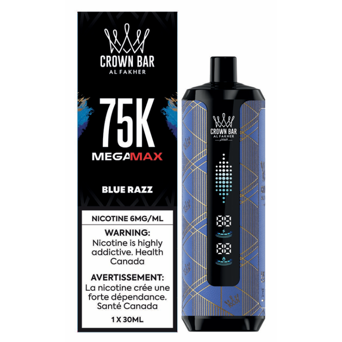 Crown Bar AL Fakher MegaMax 75k Blue Razz 6mg/mL (provincial)