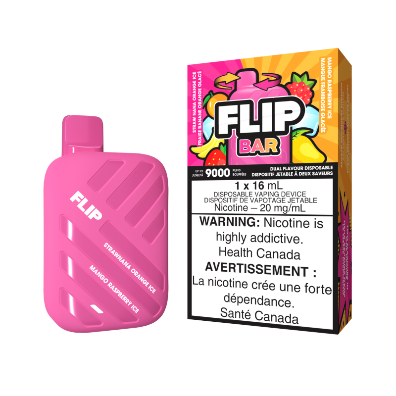 Flip Bar 9000 Straw nana Orange Ice & Mango Raspberry Ice 20mg/mL disposable (Provincial)