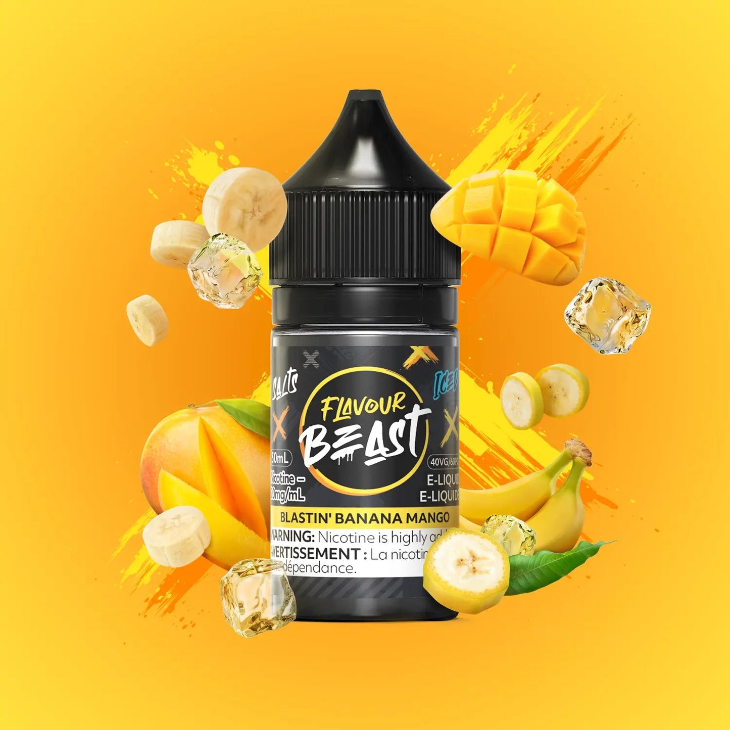 Flavour Beast e-liquid Blastin Banana Mango Iced 10mg/mL-30mL (Provincial)