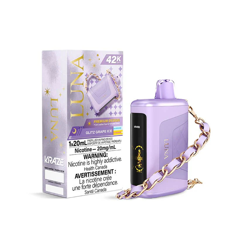 Kraze Luna 42K Glitz Grape Ice 20mg/mL disposable (Provincial)