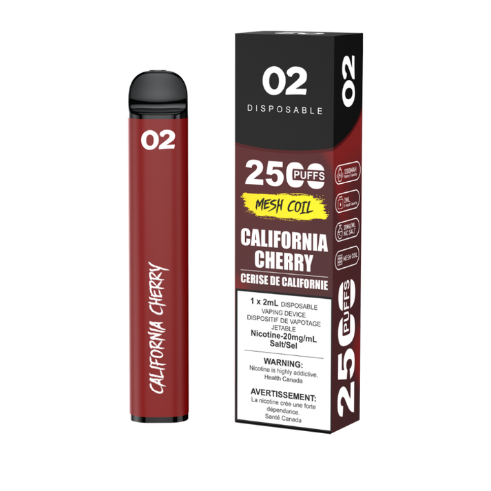 O2 2500 California Cherry 20mg/ml Disposable (Provincial)