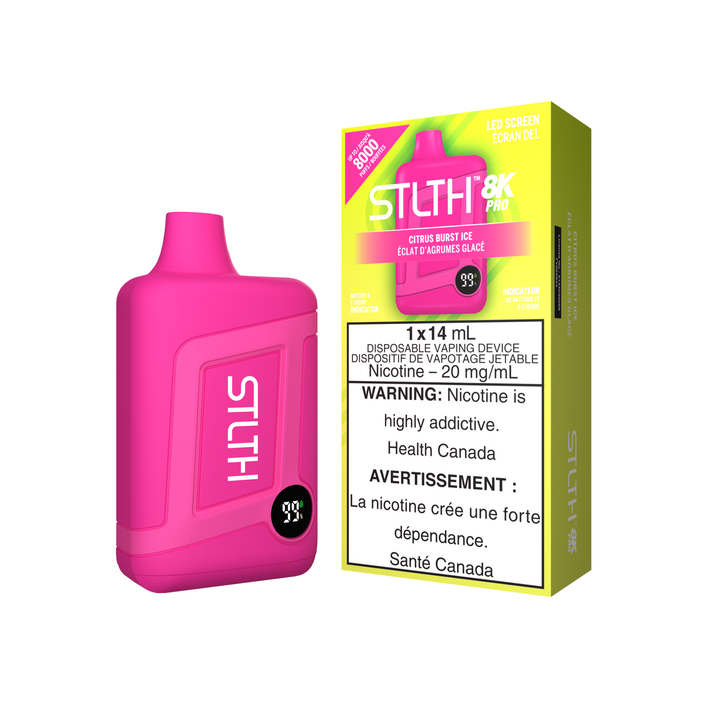Stlth 8kpro Citrus Burst Ice 20mg/mL disposable