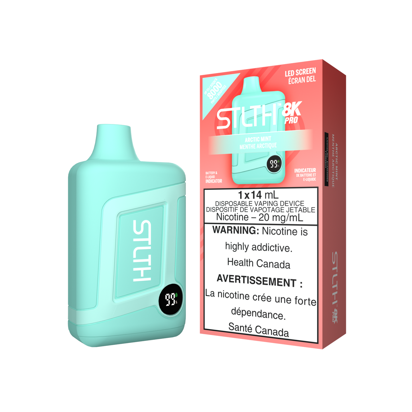 Stlth 8kpro Arctic Mint 20mg/mL disposable (Provincial)