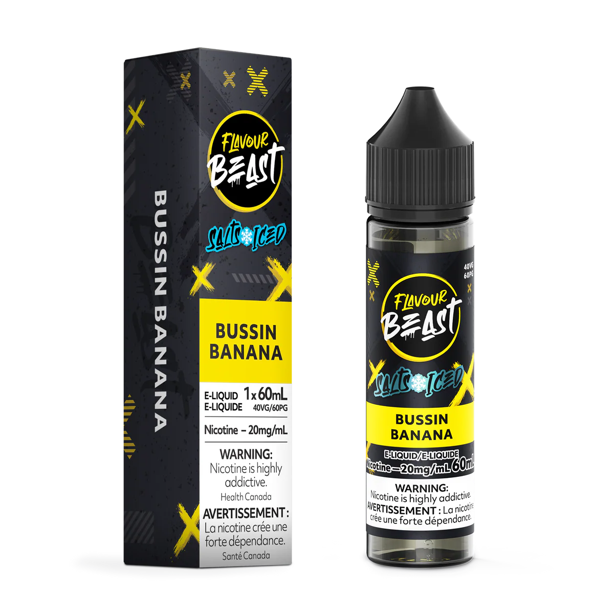 Flavour Beast e-liquid Bussin Banana Iced 20mg/mL-60mL (Provincial)