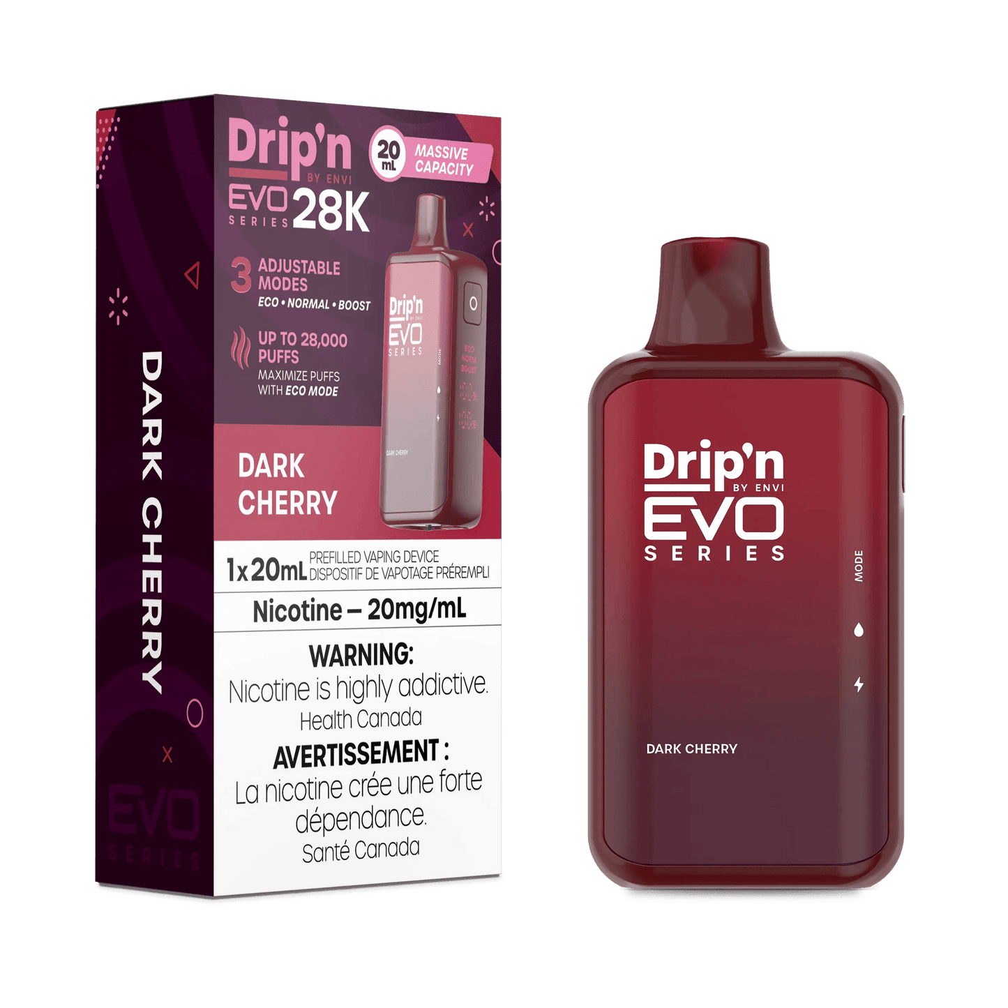 Drip’n EVO 28K Dark Cherry 20mg/mL disposable (Provincial)
