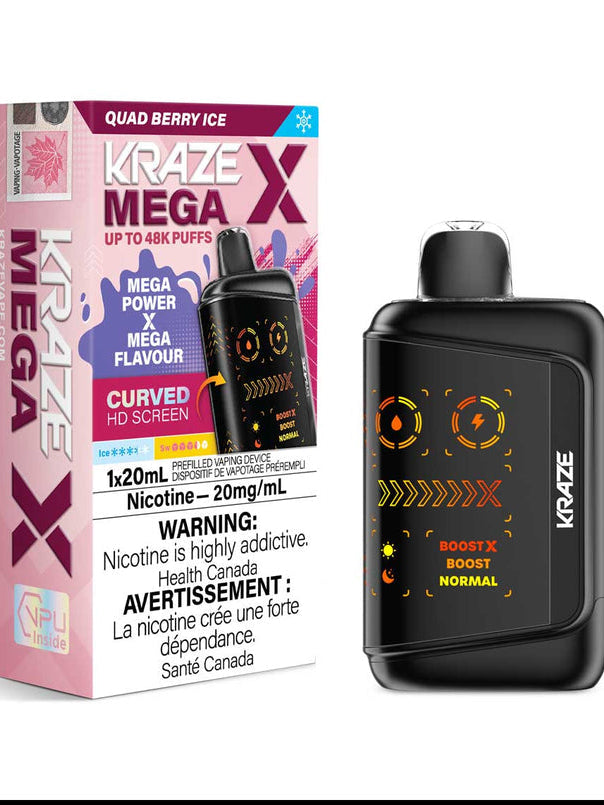 Kraze Mega X 48k Quad Berry Ice 20mg/mL Disposable (Provincial)