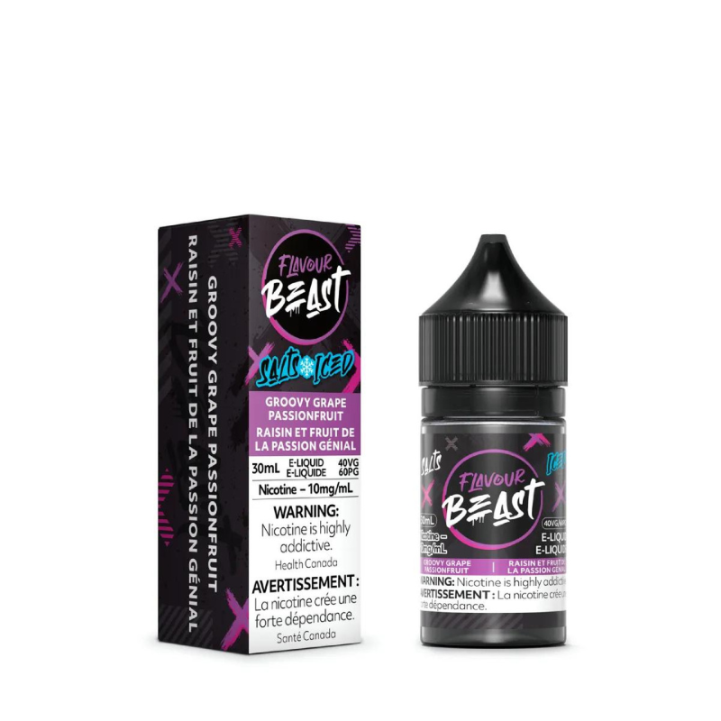 Flavour Beast e-liquid Groovy Grape Passionfruit Iced 10mg/mL-30mL