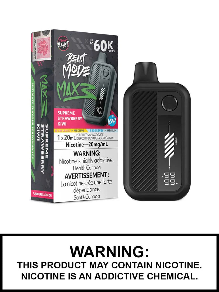 Flavour Beast Mode Max 3 60K Supreme Strawberry Kiwi Iced 20mg/mL disposable (Provincial)