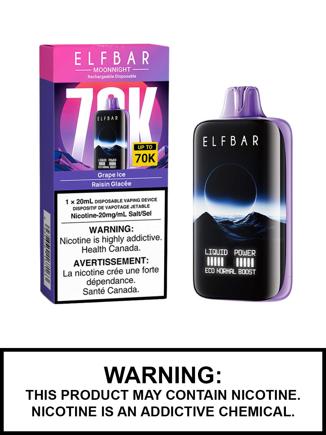 Elf Bar MoonNight 70k Grape Ice 20mg/ml disposable (Provincial)