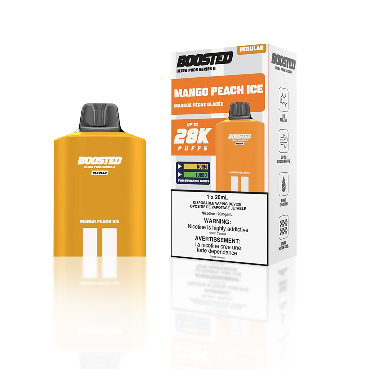 Boosted Ultra pod 28K series 2 Mango Peach Ice (Provincial)