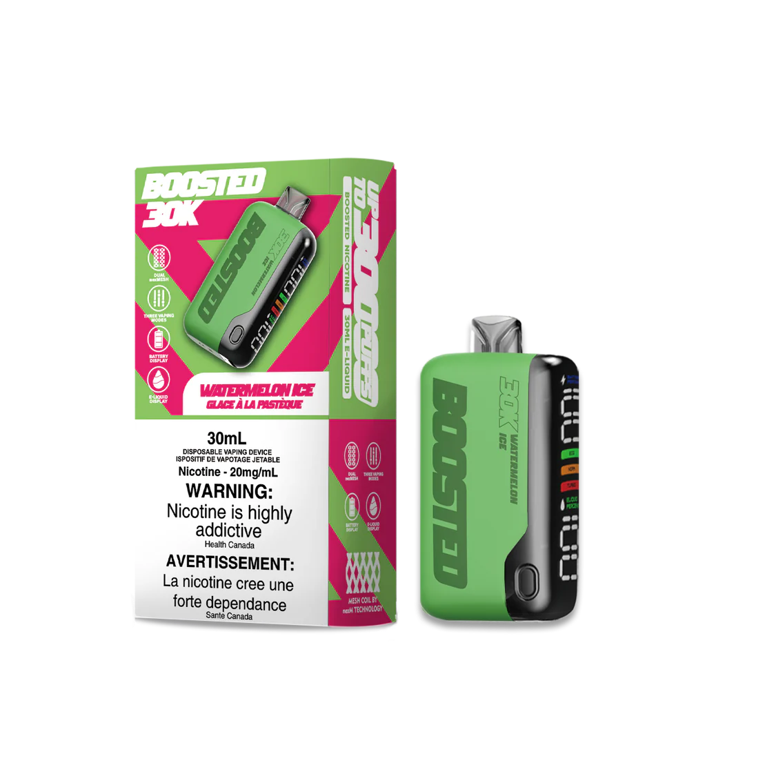 Boosted 30K Watermelon Ice 20mg/mL Disposable (Provincial)