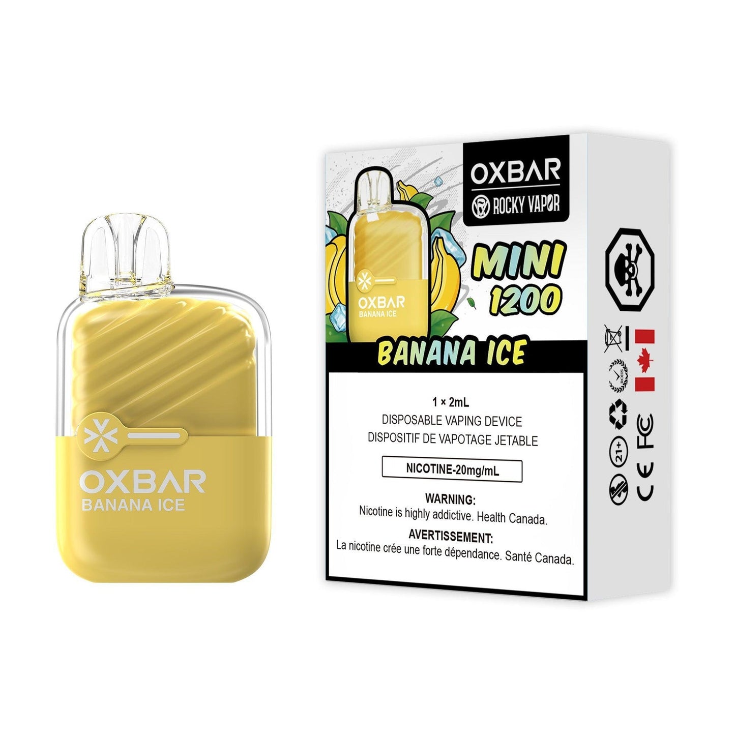 Oxbar Mini 1200 Banana Ice 20mg/mL disposable (Provincial)