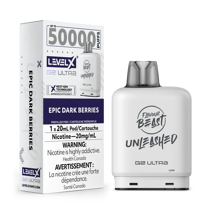 Flavour Beast Unleashed Level X G2 Ultra pod 50k Epic Dark Berries 20mg/mL (Provincial)