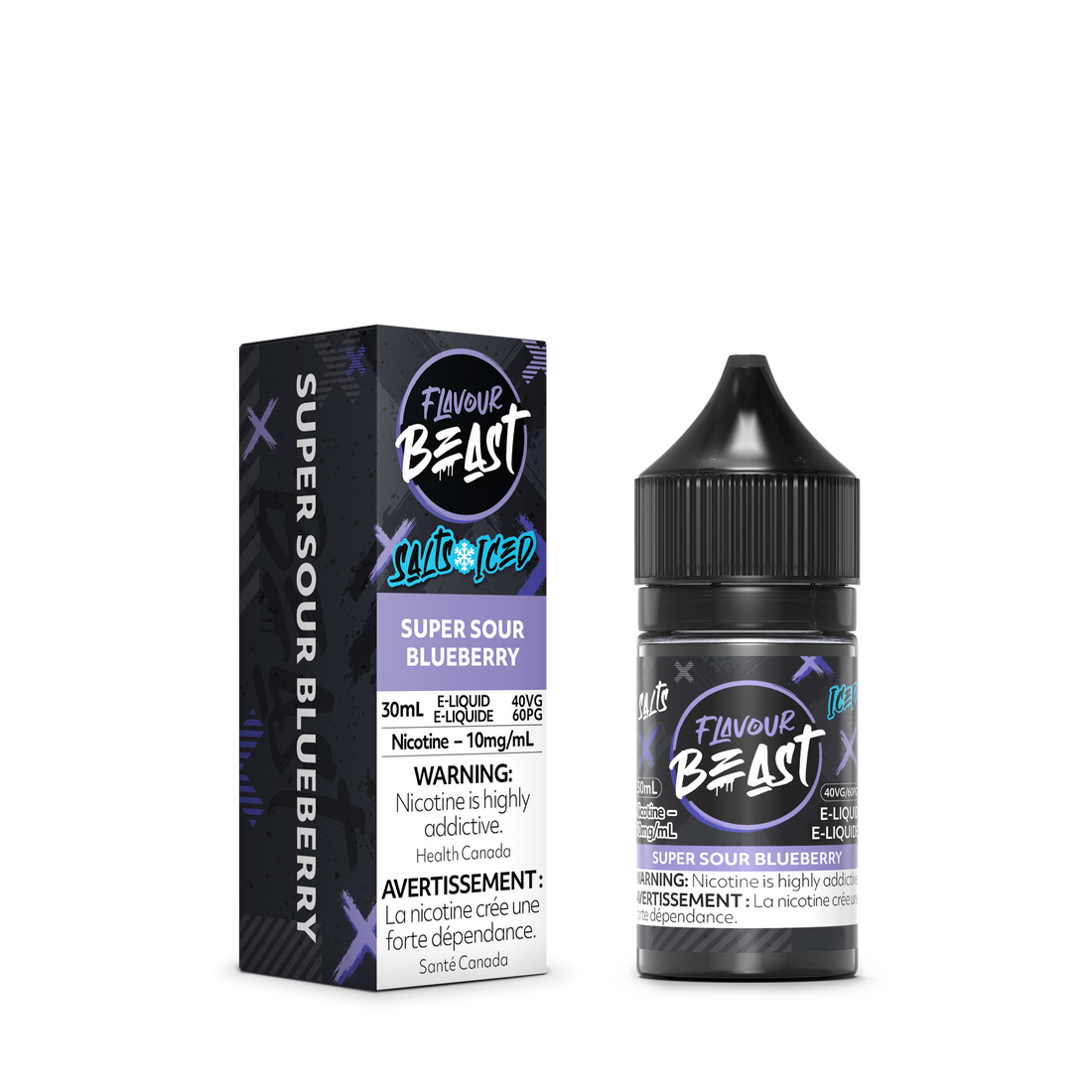 Flavour Beast e-liquid Super Sour Blueberry Iced 10mg/mL-30mL(provincial)