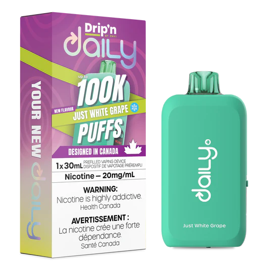 Drip’n Daily 100K Just White Grape 20mg /mL Disposable (Provincial)