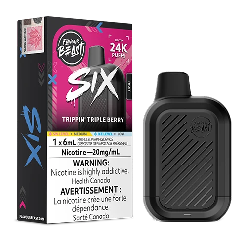Flavour Beast SIX 24k Trippin’ Triple Berry 20mg/ml Disposable (Provincial)