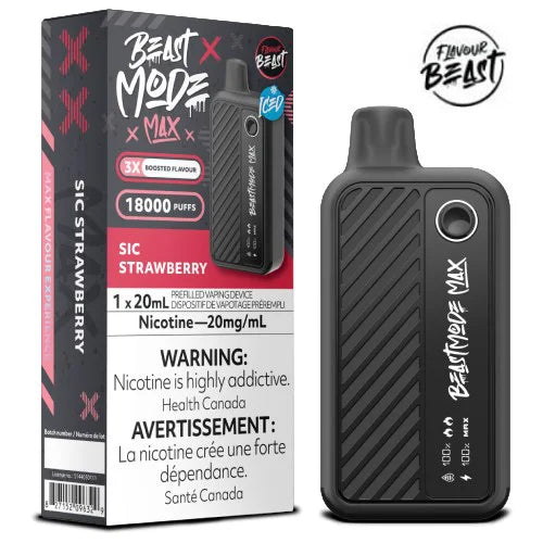Flavour Beast Mode Max 18K Sic Strawberry Iced 20 mg/mL disposable (Provincial)
