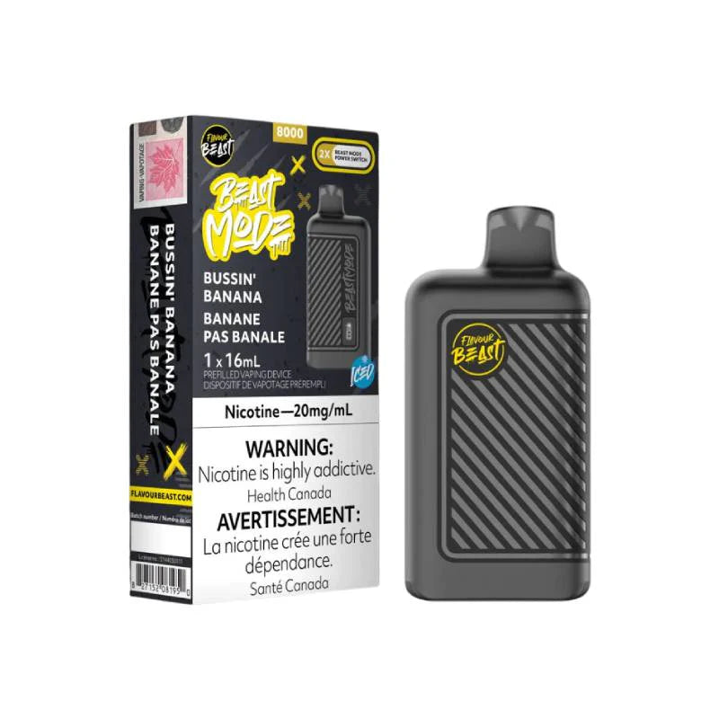 Flavour Beast Mode 8K Bussin’ Banana Iced 20mg/mL disposable (Provincial)