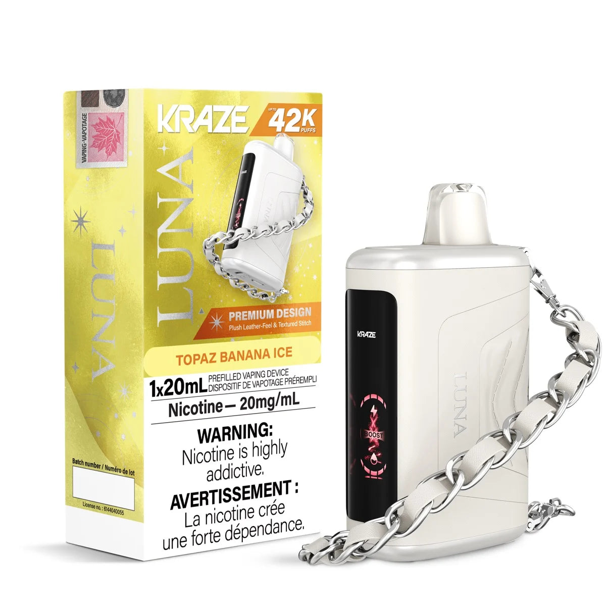 Kraze Luna 42K Topaz Banana Ice 20mg/mL disposable (Provincial)