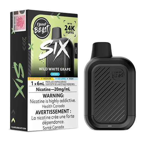 Flavour Beast SIX 24k Wild White Grape Iced 20mg/ml Disposable (Provincial)