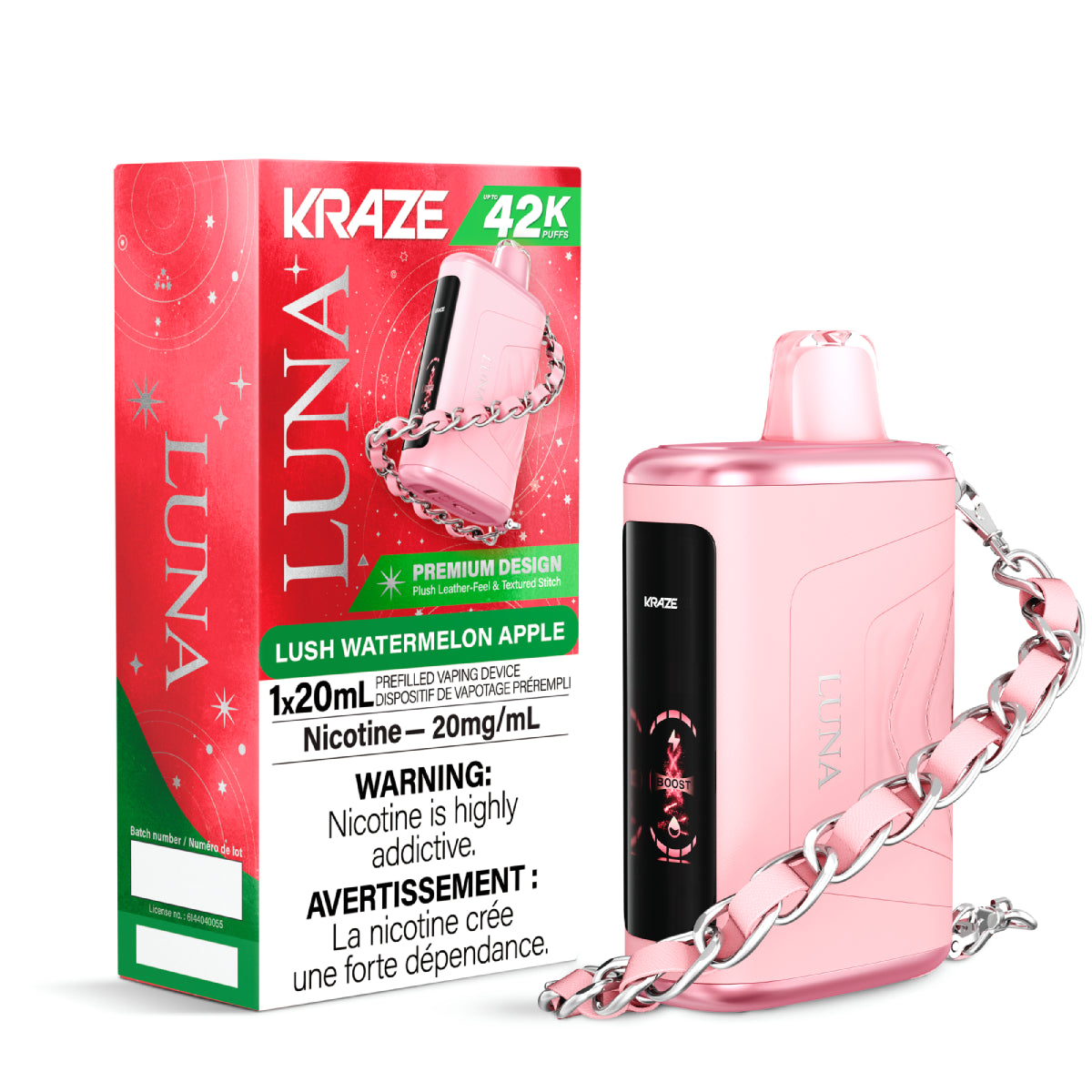 Kraze Luna 42K Lush Watermelon Apple 20mg/mL disposable (Provincial)