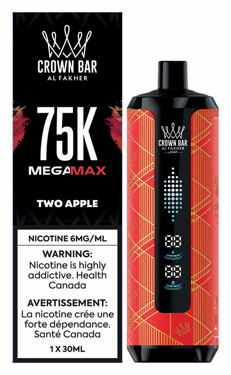 Crown Bar AL Fakher MegaMax 75k Two Apple 6mg/mL (provincial)