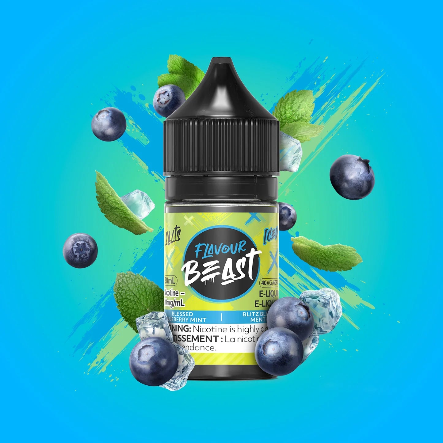 Flavour Beast e-liquid Blessed Blueberry Mint Ice 10mg/mL-30mL