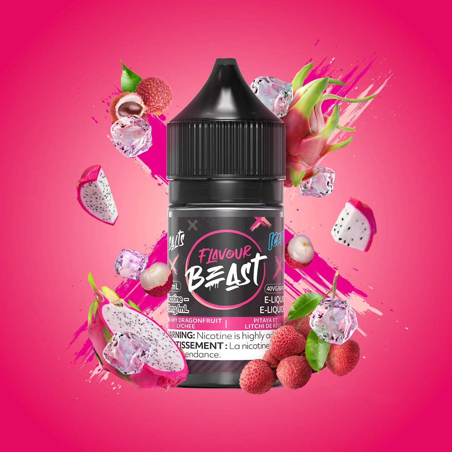 Flavour Beast e-liquid Dreamy Dragonfruit Lychee Iced 10mg/mL-30mL (Provincial)