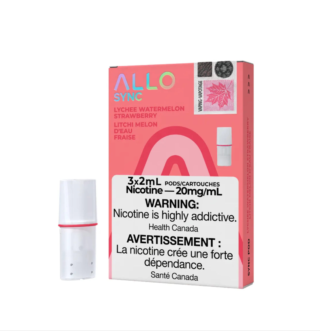 Allo sync pods Lychee Watermelon Strawberry 20mg/mL pods