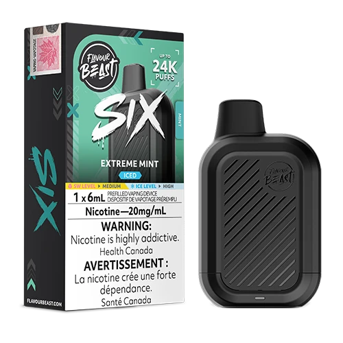 Flavour Beast SIX 24k Extreme Mint Iced 20mg/ml Disposable (Provincial)