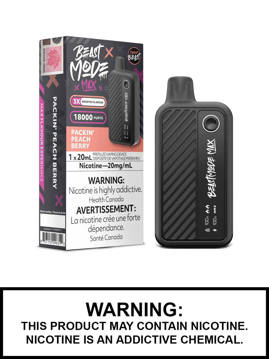 Flavour Beast Mode Max 18K Packin’ Peach Berry 20mg/mL disposable (Provincial)