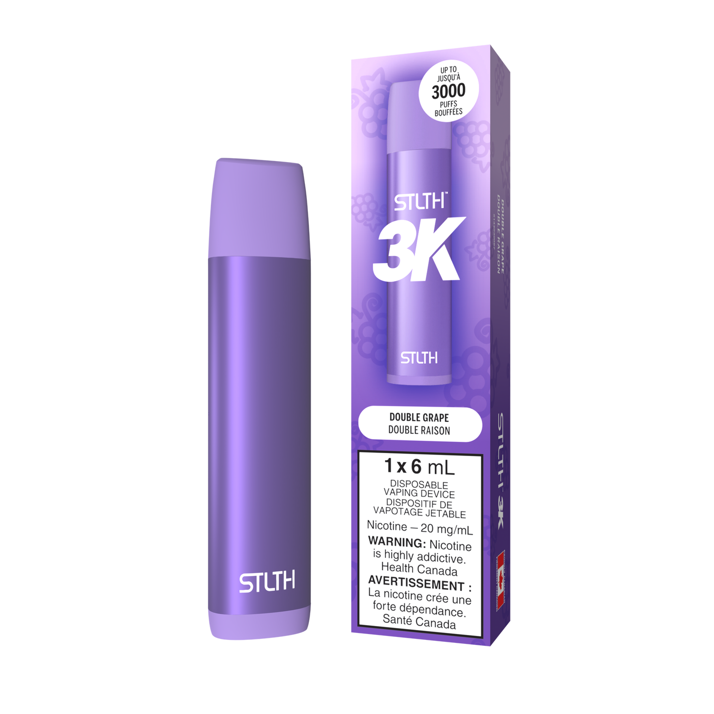 Stlth 3k Double Grape 20mg/mL disposable (Provincial)