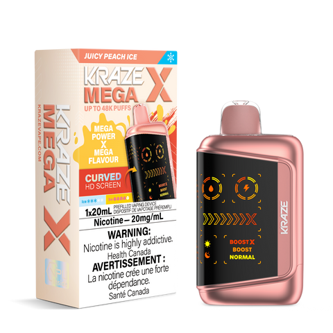 Kraze Mega X 48k Juicy Peach Ice 20mg/mL Disposable (Provincial)