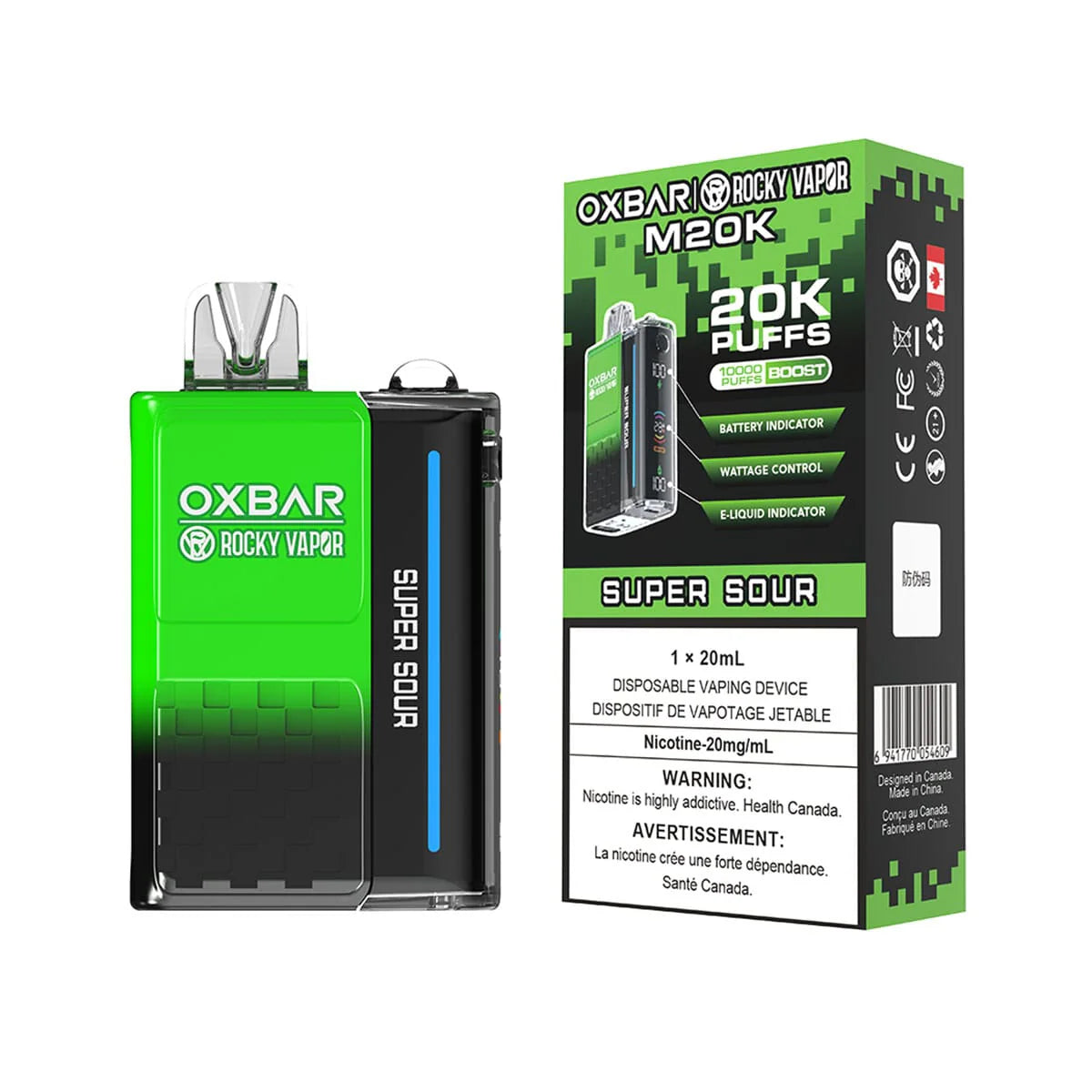 Oxbar M20K Super Sour 20mg/mL disposable (Provincial)