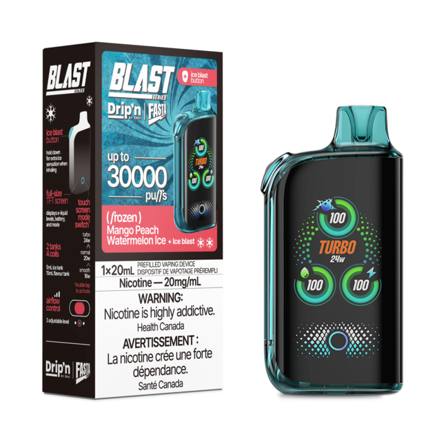 Drip’n Fasta 30k puffs Mango Peach Watermelon Ice disposable 20mg /mL (Provincial)