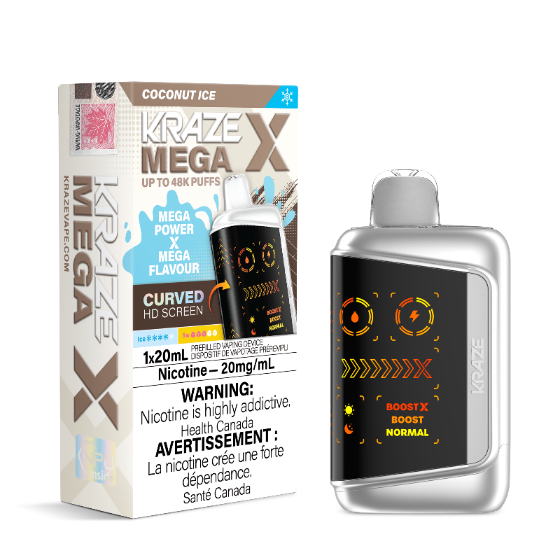 Kraze Mega X 48k Coconut Ice 20mg/mL Disposable (Provincial)