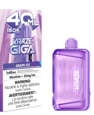 Kraze Giga 150k Grape Ice 20mg/mL (Provincial)