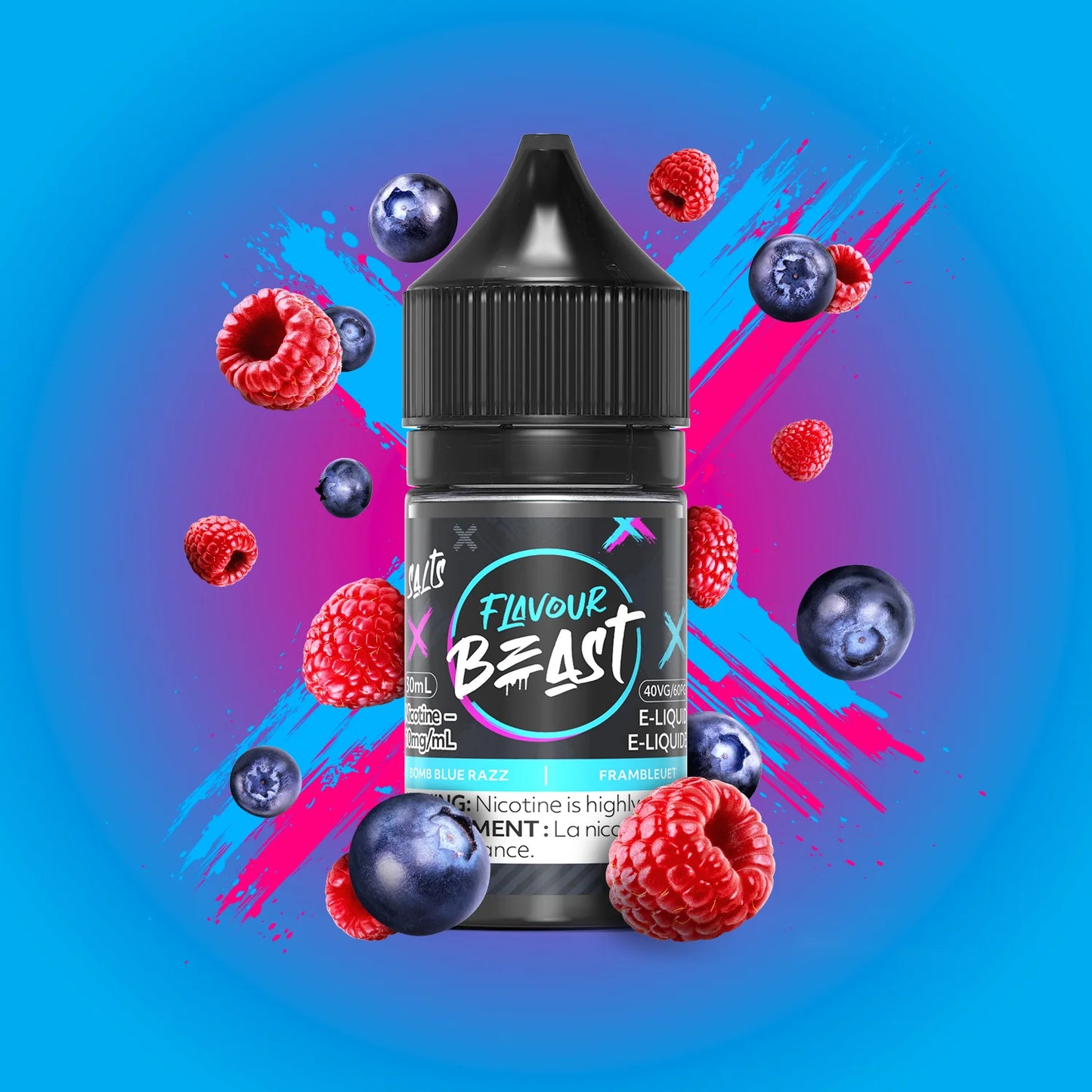 Flavour Beast e-liquid Bomb Blue Razz 10mg/mL-30mL (Provincial)
