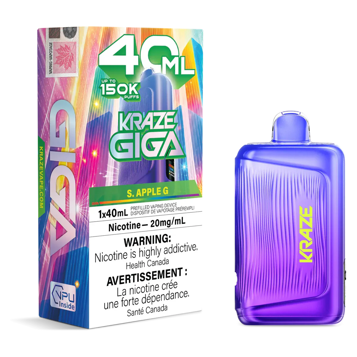 Kraze Giga 150k S. Apple G 20mg/mL (Provincial)