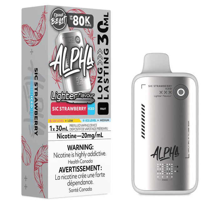 Flavour Beast Alpha Lighter 80k Sic Strawberry Iced 20mg/30mL disposable (Provincial)